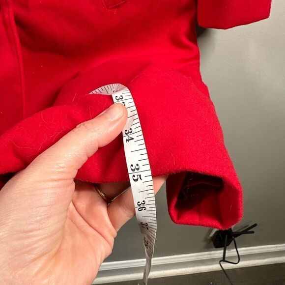 Gymboree red wool blend long waist pea coat girls size large 10-12 - Picture 7 of 8